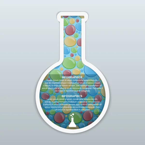化学と科学のインフォ グラフィック デザイン コンセプト。ベクトル イラスト — ストックベクタ