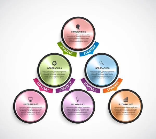 Infographic design organization chart template. — Stock Vector