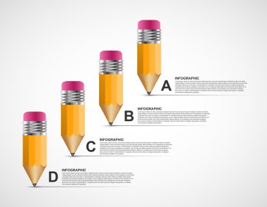 Eğitim kalem seçeneği Infographics tasarım şablonu.