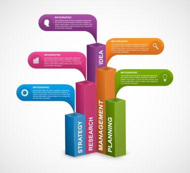 Soyut 3d dijital seçenekler infographics şablonu.
