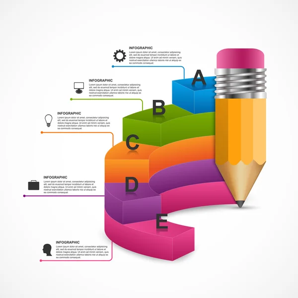 Bildung Infografik Design-Vorlage. Vektorillustration. — Stockvektor