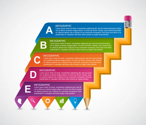 Oktatás Infographics tervezősablon. Vektoros illusztráció. — Stock Vector