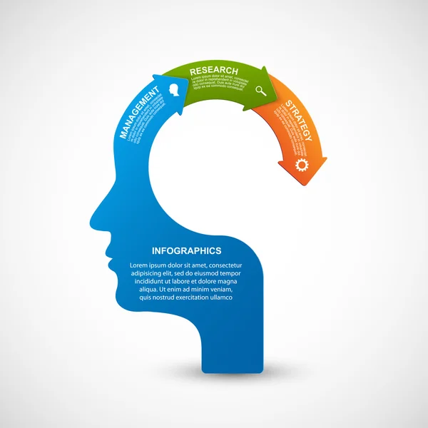 Vektör Infographic şablon iş siluet kafa. — Stok Vektör