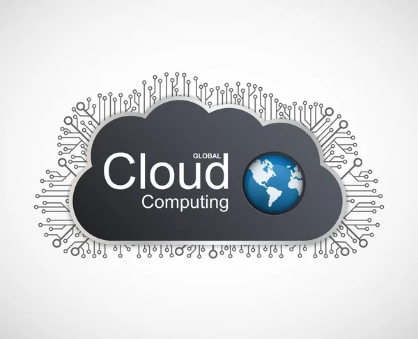 Progettazione concetto di cloud computing. — Vettoriale Stock