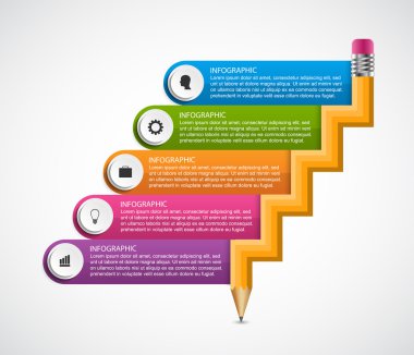 Eğitim soyut seçenekleri infographics şablonu. Vektör çizim.  