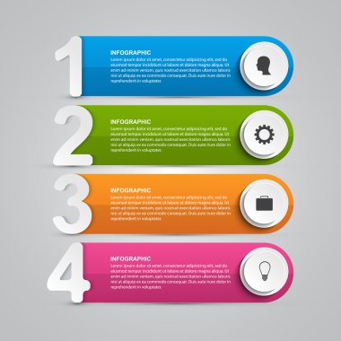 Sunuları veya bilgi kitapçığı için Infographics tasarım şablonu. Vektör çizim. 