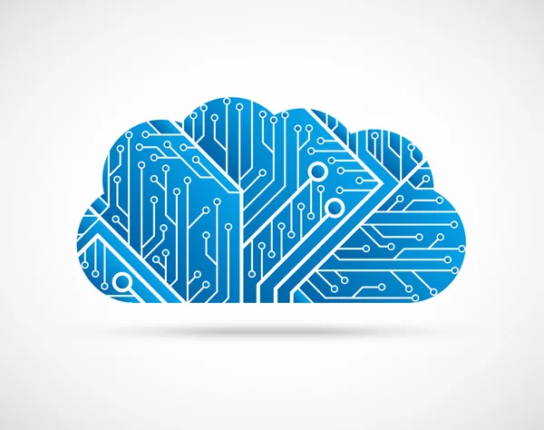 Concept de cloud computing. Contexte technologique . — Image vectorielle