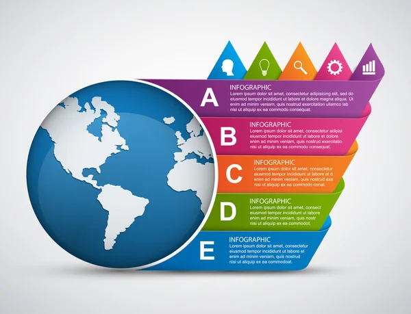 Plantilla abstracta de diseño de infografías. Ilustración vectorial . — Archivo Imágenes Vectoriales