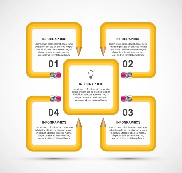 Opção de lápis de educação Modelo de design infográfico . —  Vetores de Stock