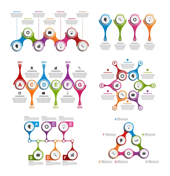 V podobě metabolické nastavit barevné infografiky. Designové prvky. — Stockový vektor