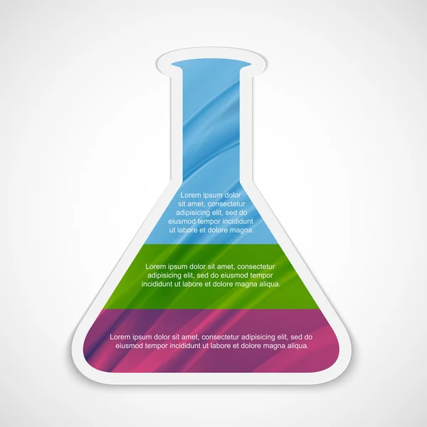 Infografiki w postaci chemicznej probówki. Ilustracja wektorowa. — Wektor stockowy