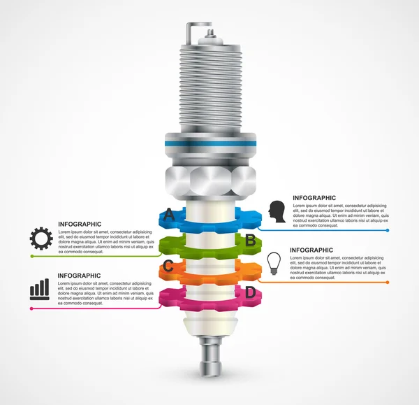 Infografiki z świecami zapłonowymi do prezentacji i broszur. — Wektor stockowy