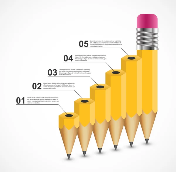 Education pencil option Infographics design template. — Stock Vector