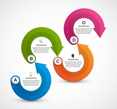 Soyut seçenekler bilgi grafikleri şablonu.