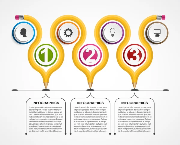 Istruzione matita opzione Modello di progettazione infografica . — Vettoriale Stock