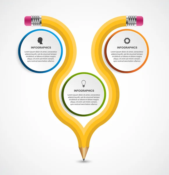 Education pencil option Infographics design template. — Stock Vector