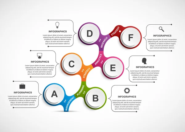 Plantilla de infografías de opciones abstractas . — Vector de stock