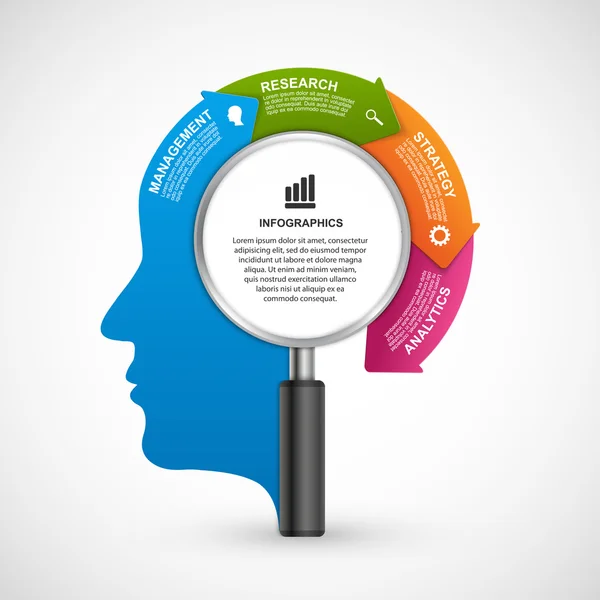 Vektör Infographic şablon iş siluet kafa. — Stok Vektör