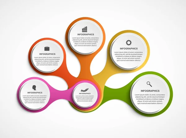 Infografía Abstracta Forma Metabolismo Elementos Diseño — Vector de stock