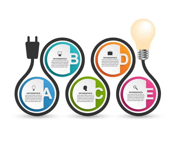 Modelo Infográficos Infográficos Para Apresentações Negócios Banner Informações — Vetor de Stock