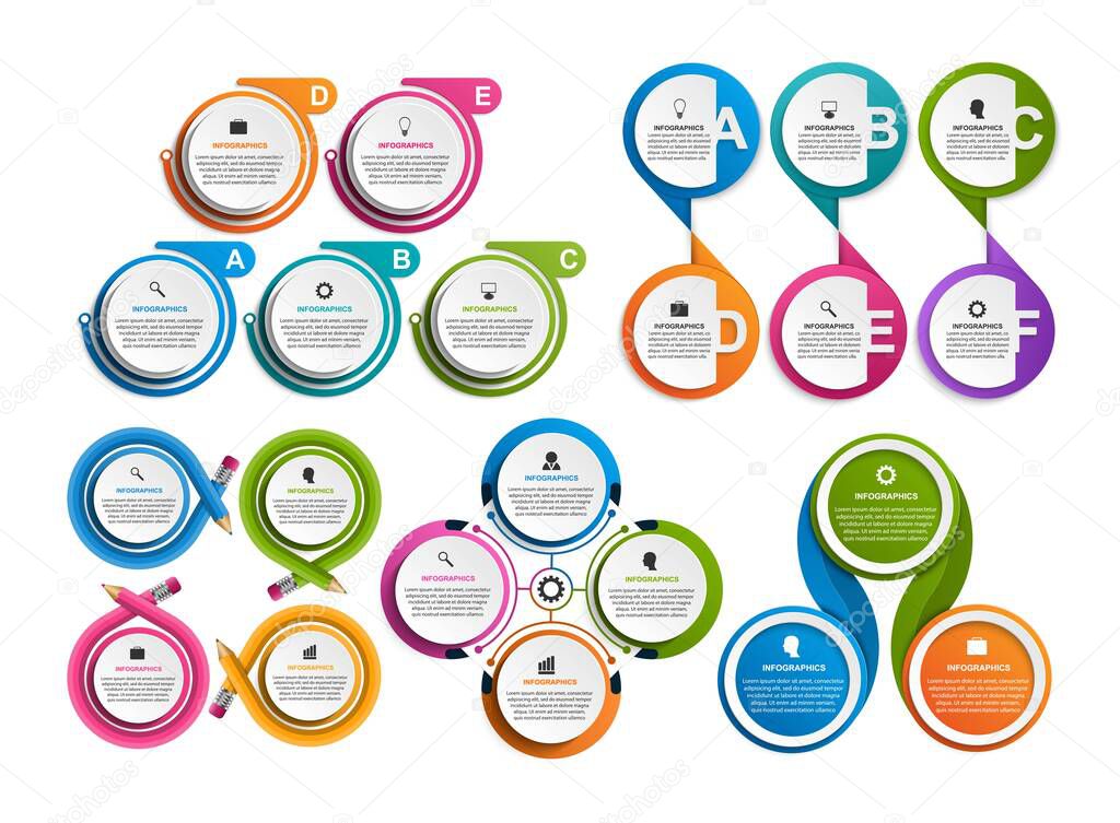 Infographic Elements Collection. Vector design elements. Infographics for business presentations or information banner, workflow layout, flow chart.