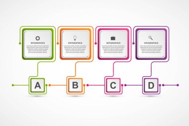 İş seçenekleri bilgisel, zaman çizelgesi, iş sunumları için tasarım şablonu veya bilgi pankartı.