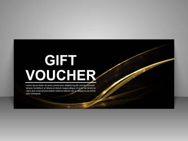 Hediye çeki şablonu. Vektör illüstrasyonu.