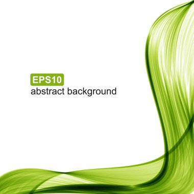 Soyut yeşil dalga arkaplanı. Vektör illüstrasyonu.