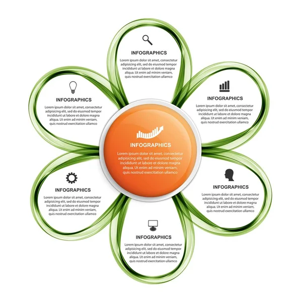 Επιλογές Λουλουδιών Infographics Πρότυπο Αναφορά Χρονοδιαγράμματος Infographics Για Παρουσιάσεις Επιχειρήσεων — Διανυσματικό Αρχείο
