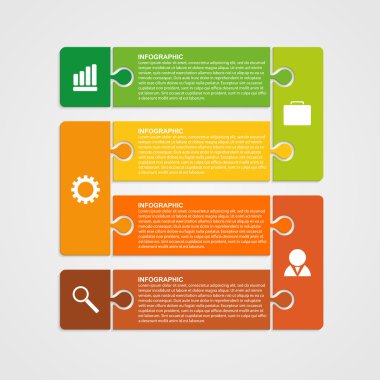 Bulmaca parça infographics iş kavramı. vektör çizim.