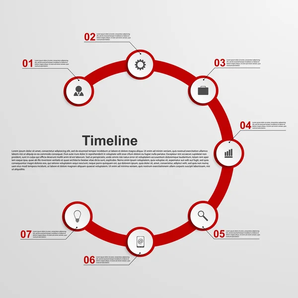 Concepto de línea de tiempo de infografías . — Archivo Imágenes Vectoriales