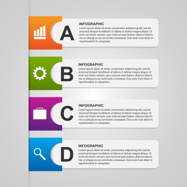iş için kağıt afiş tasarımı. Seçenekler infographics modern bir tarz.