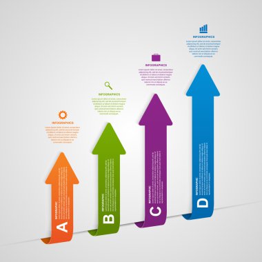 iş seçenekleri infographics vektör. oklar stil tasarım.