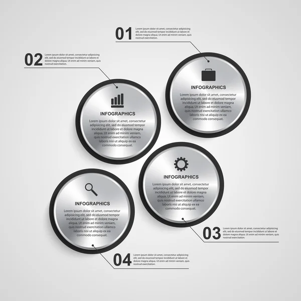 Modelo de design infográfico de círculo abstrato . — Vetor de Stock