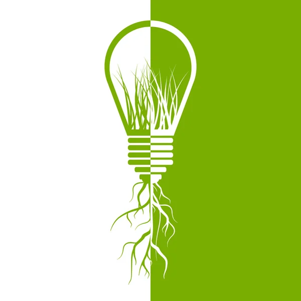 绿色灯灯泡生态能源概念. — 图库矢量图片