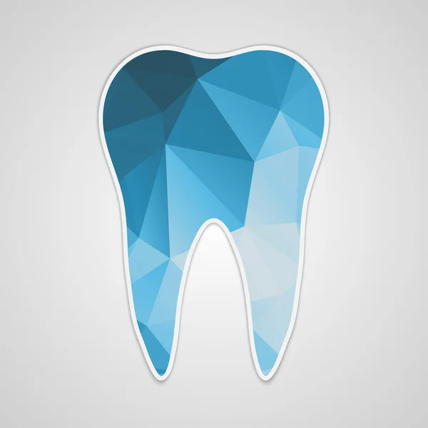 Papier polygonaler blauer Zahn. Vektorillustration. Vektorgrafiken