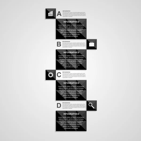 Plantilla abstracta de infografías cuadradas vectoriales . — Archivo Imágenes Vectoriales