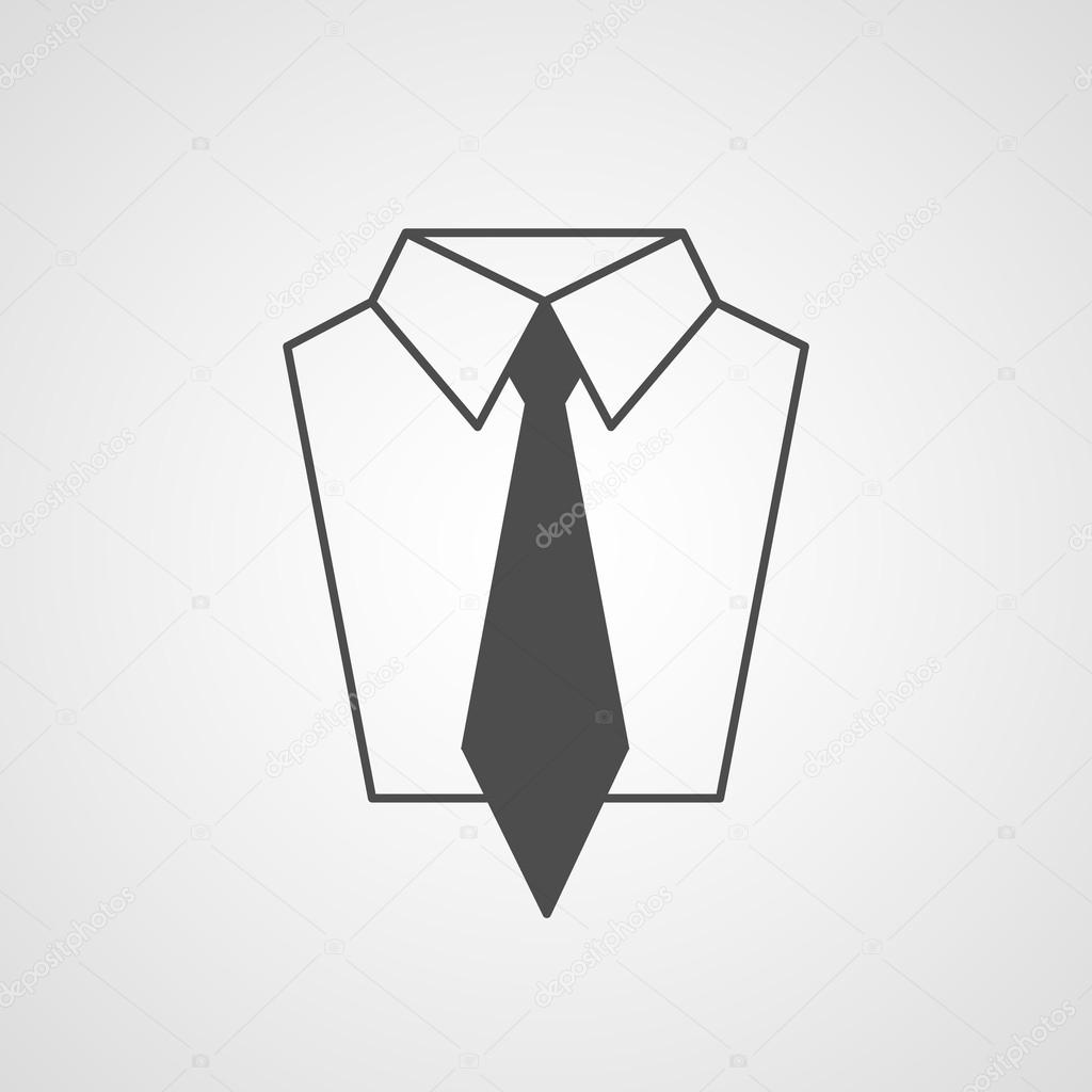 Vector tie and shirt design icon. Business flat symbol concept.
