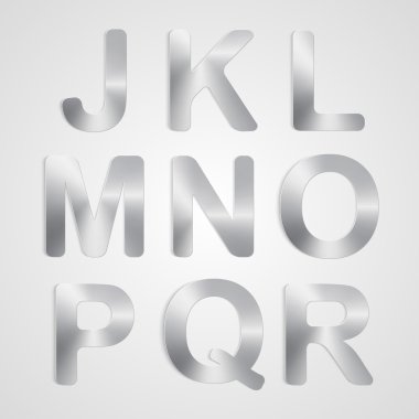Vektör Metal alfabe seti.