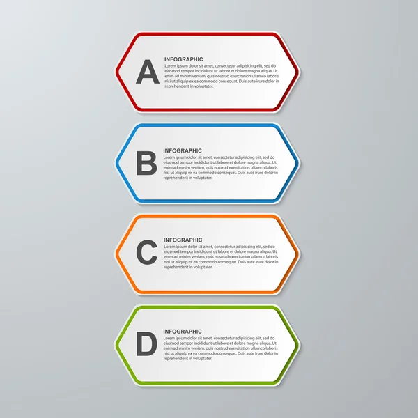 Plantilla de infografía de opciones de negocio hexágono 3D abstracto . — Archivo Imágenes Vectoriales