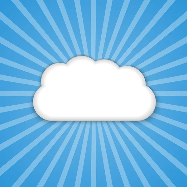 Abstracte achtergrond wolk in de blauwe lucht met zonnestralen. Vectorillustratie. — Stockvector