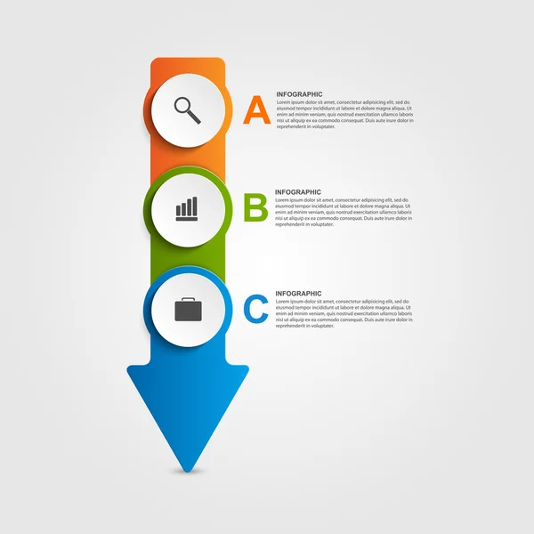 Plantilla de diseño infográfico abstracto en forma de flechas . — Vector de stock