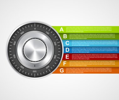 Koruma bilgileri. Kombinasyon güvenli kilit tasarım kavramı infographics.