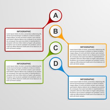 Modern renkli kareler Infographic seçenekleri afiş. Tasarım öğeleri.