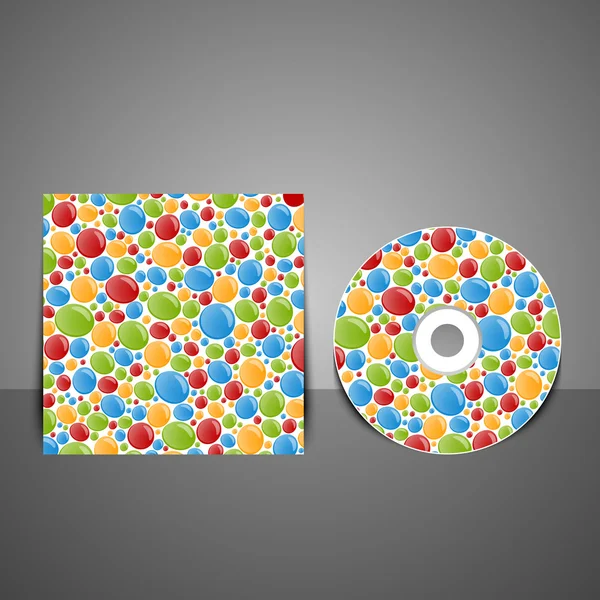 Diseño de tapa de CD con burbujas de colores . — Vector de stock
