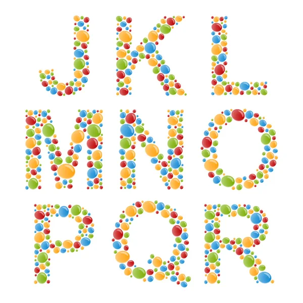 Alfabetos vectoriales. Conjunto de letras de burbujas de colores estilizados o dulces  . Ilustraciones De Stock Sin Royalties Gratis