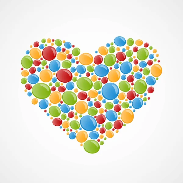 Heart of colorful bubbles. Vector illustration. — Stock Vector