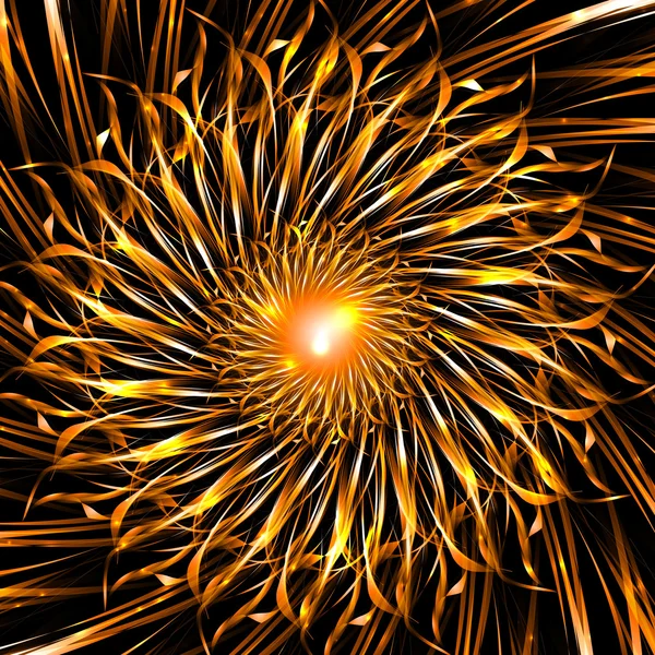 Líneas de luz de fondo abstracto, fractal onda futurista. Ilustración vectorial — Vector de stock