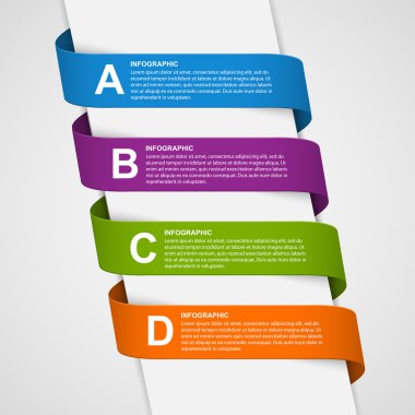 Soyut renkli 3d şerit Infographic. Tasarım öğesi.
