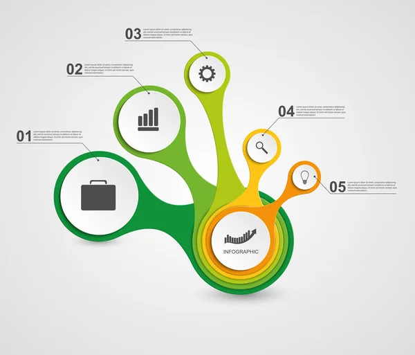 Infografica astratta sotto forma di metabolica. Elementi di design. — Vettoriale Stock